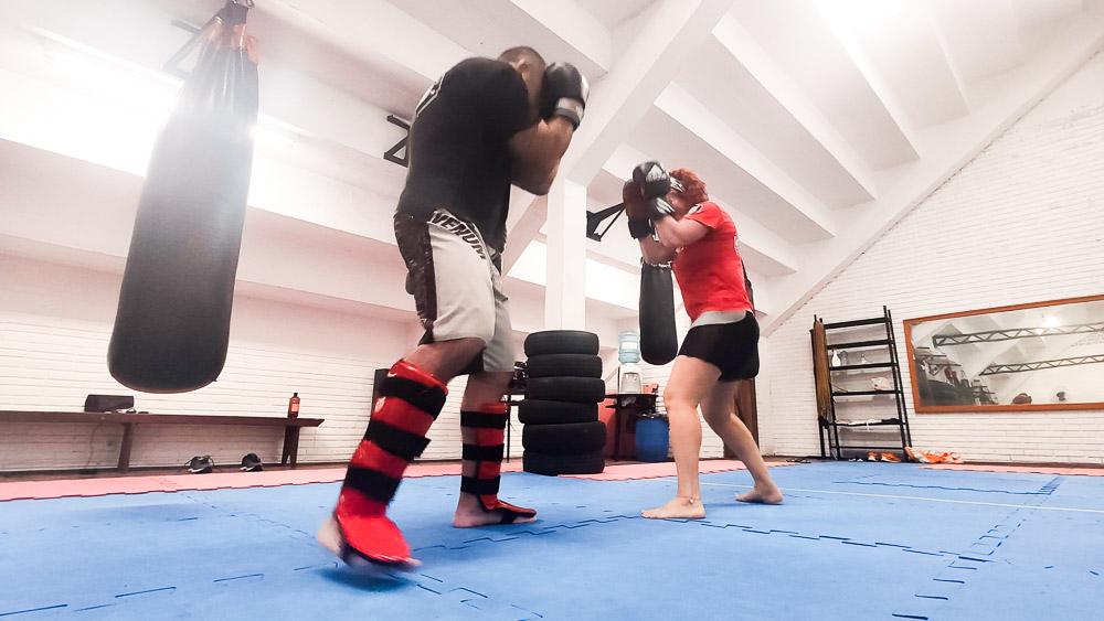 Treino de muaythai na Sociedade Rio Branco
